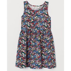 H&M Girls Ladybug Floral Patterned Jersey Dress
